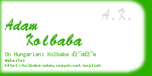 adam kolbaba business card